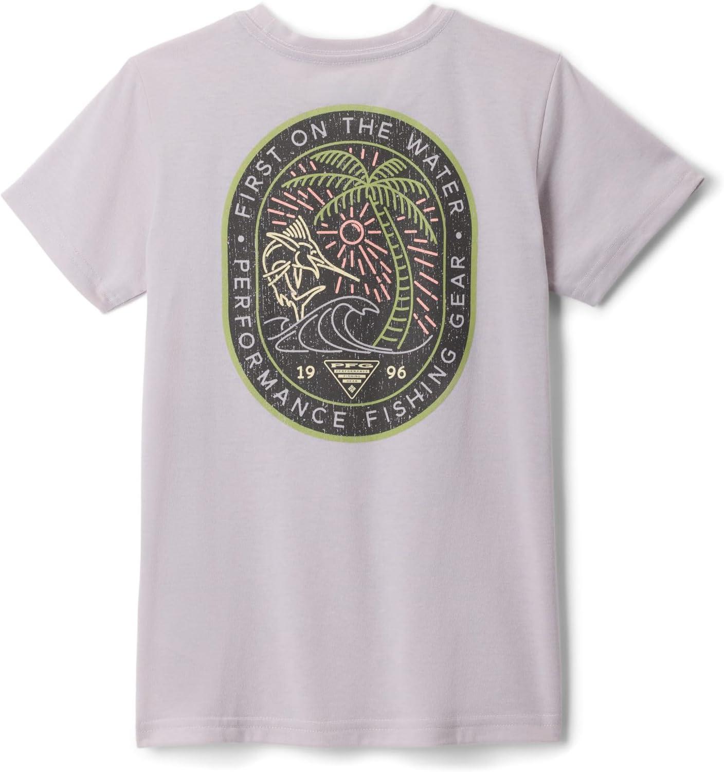 imageColumbia Girls PFG Short Sleeve Graphic TeeLavender PearlFotw Getaway Marlin