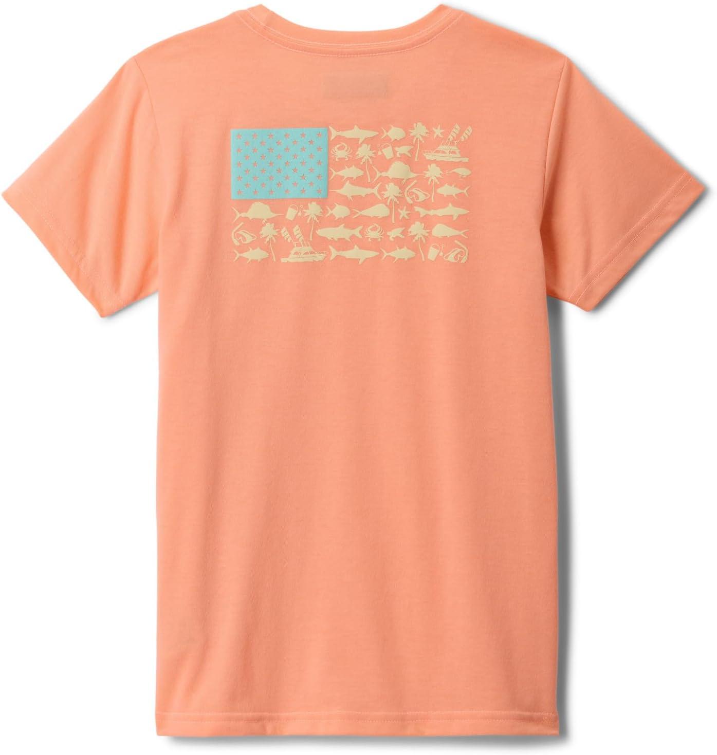 imageColumbia Girls PFG Short Sleeve Graphic TeeTiki PinkPfg Fish Flag