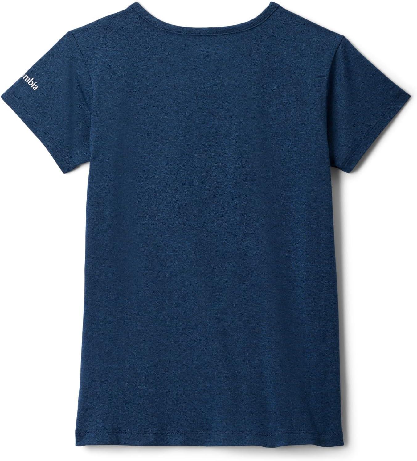 imageColumbia Girls Tech Trail Short Sleeve Graphic ShirtCollegiate Navy HeatherRidge Line Life