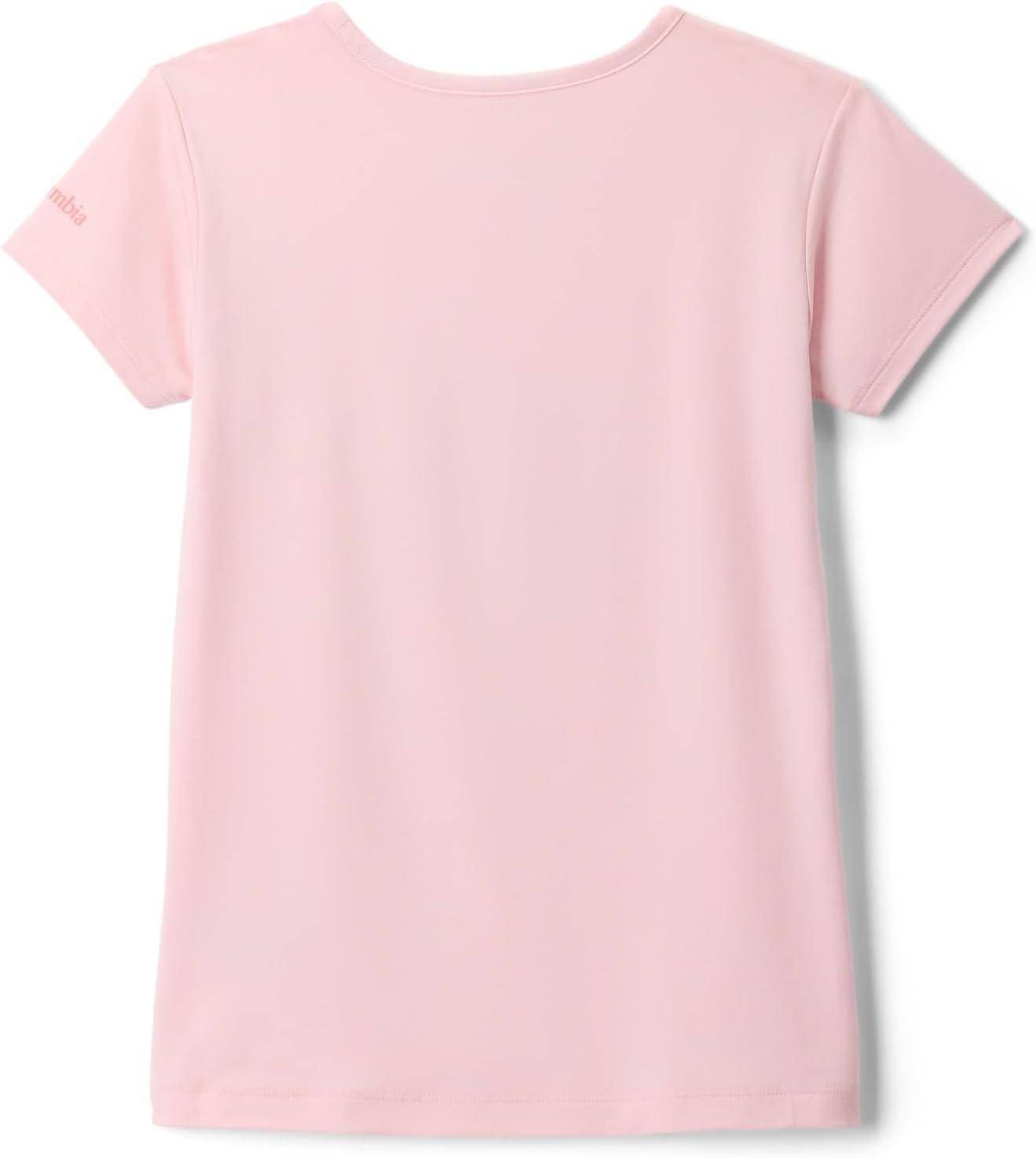 imageColumbia Girls Tech Trail Short Sleeve Graphic ShirtSatin Pink HeatherRidge Line Life