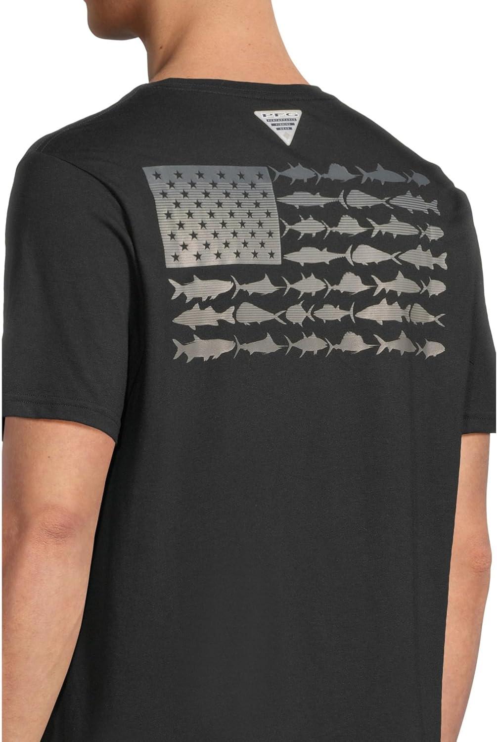 imageColumbia Mens PFG Fish Flag II Short SleeveBlackGraphite Gradient