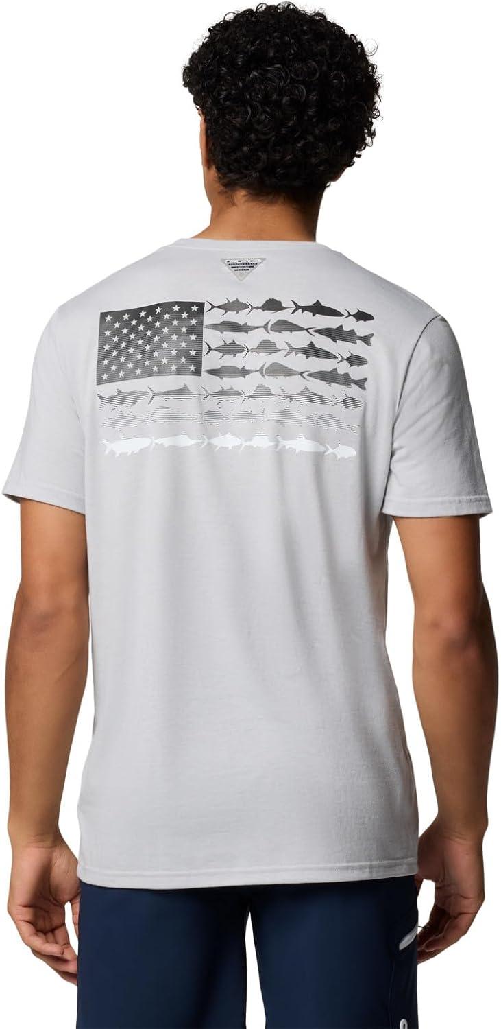 imageColumbia Mens PFG Fish Flag II Short SleeveCool GreyBlack Gradient