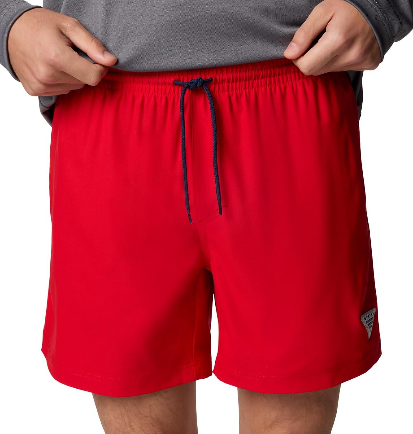 imageColumbia Mens PFG Rambler Lined ShortRed SparkCollegiate Navy
