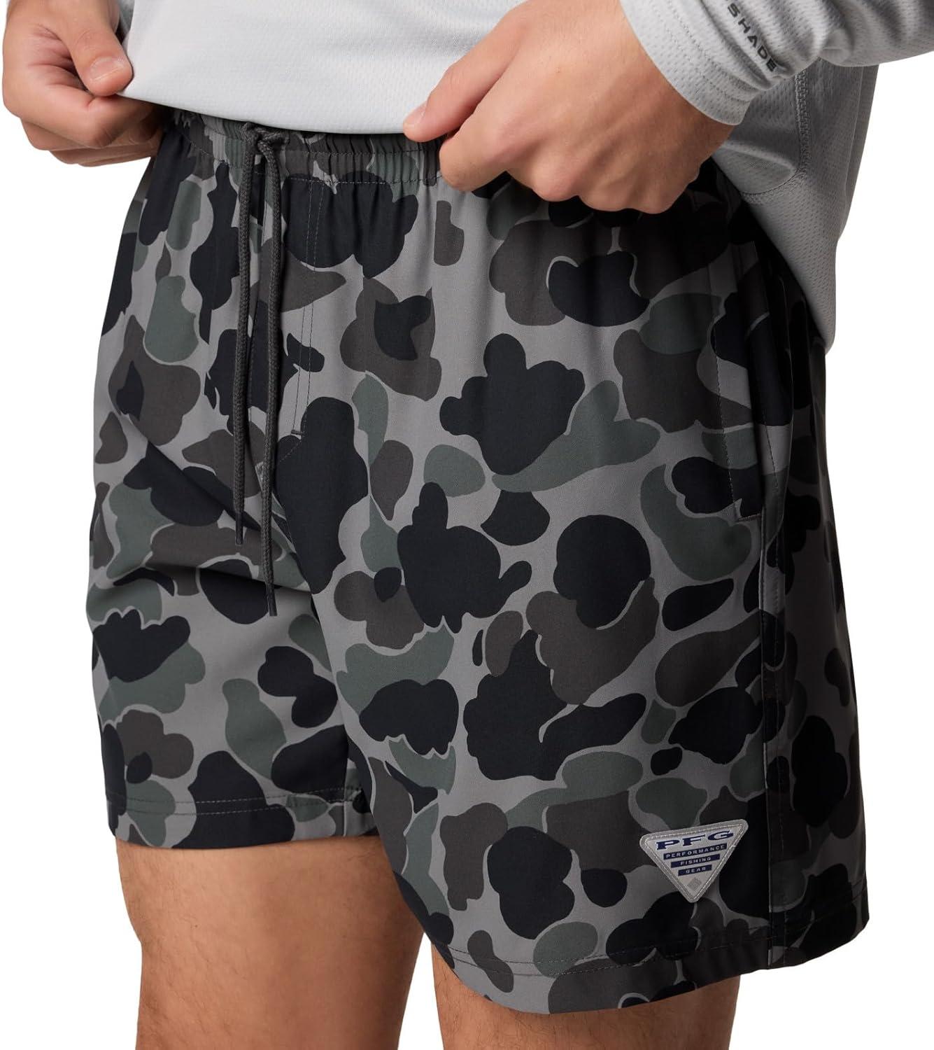imageColumbia Mens PFG Rambler Water ShortBlack Deltahunter Camo