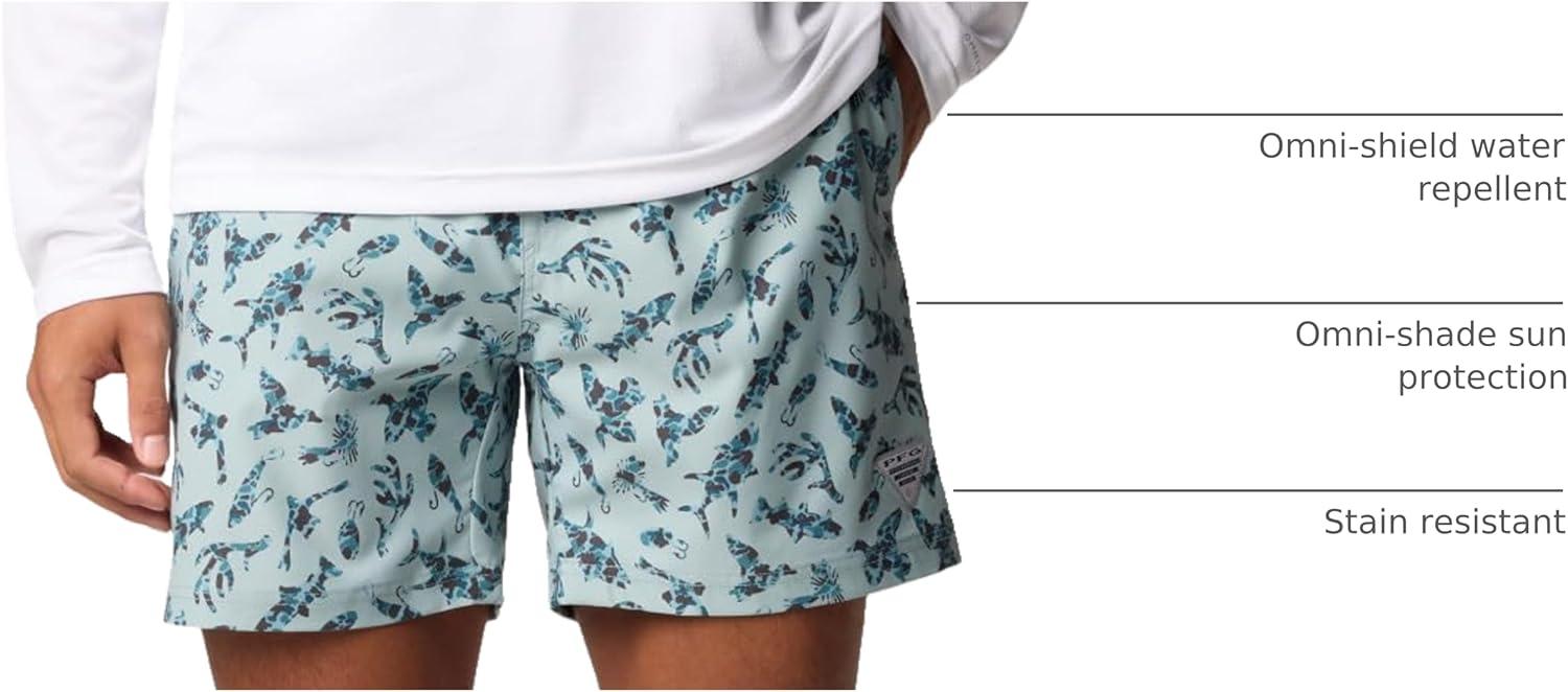 imageColumbia Mens PFG Rambler Water ShortCrushed Blue Huntfish