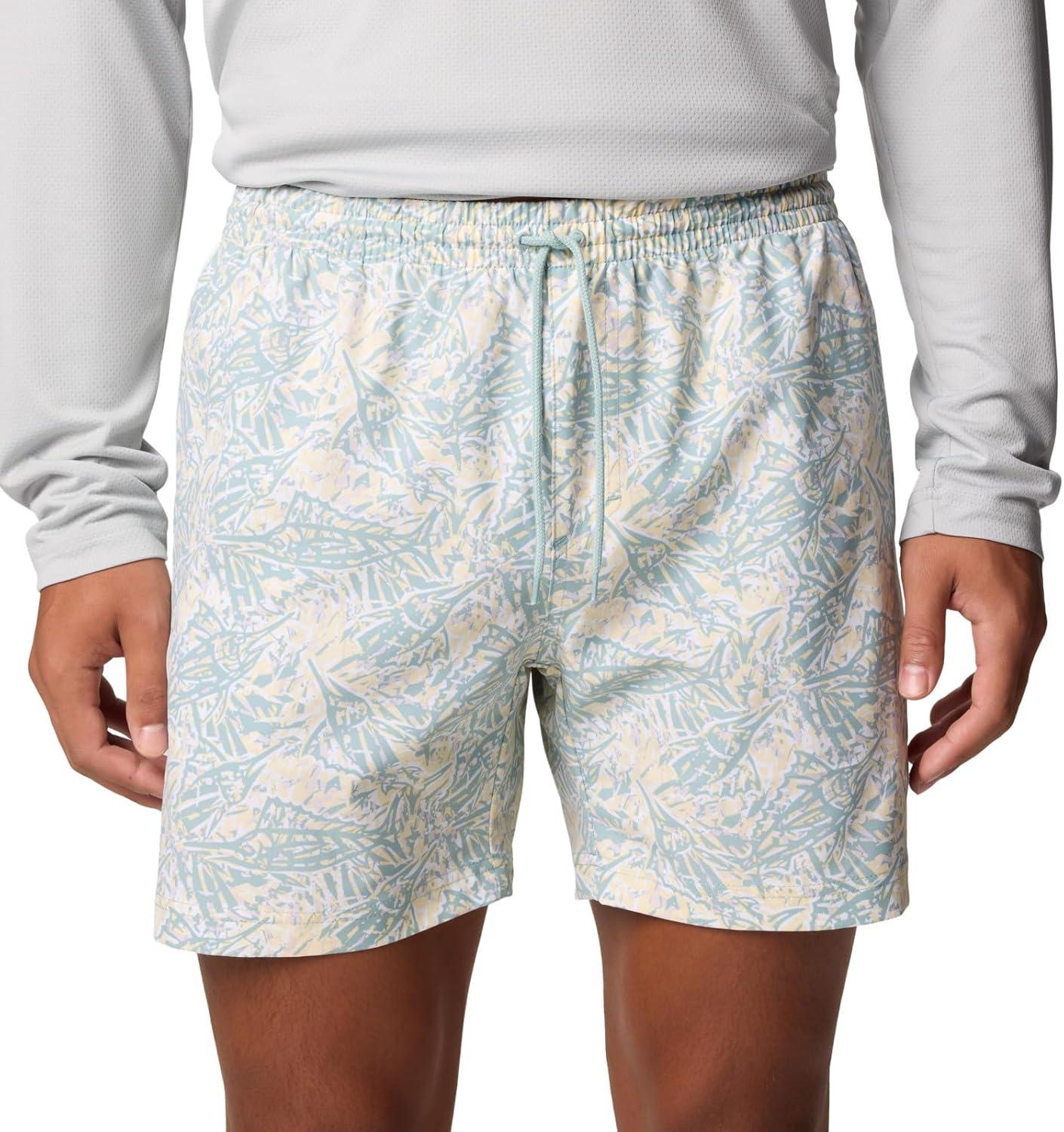 imageColumbia Mens PFG Rambler Water ShortLemon Wash Marlin Palms