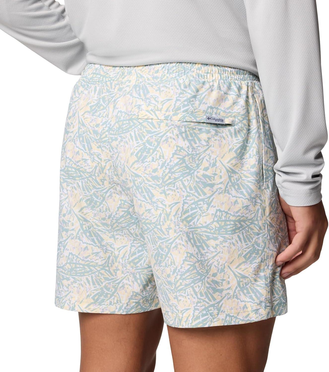 imageColumbia Mens PFG Rambler Water ShortLemon Wash Marlin Palms