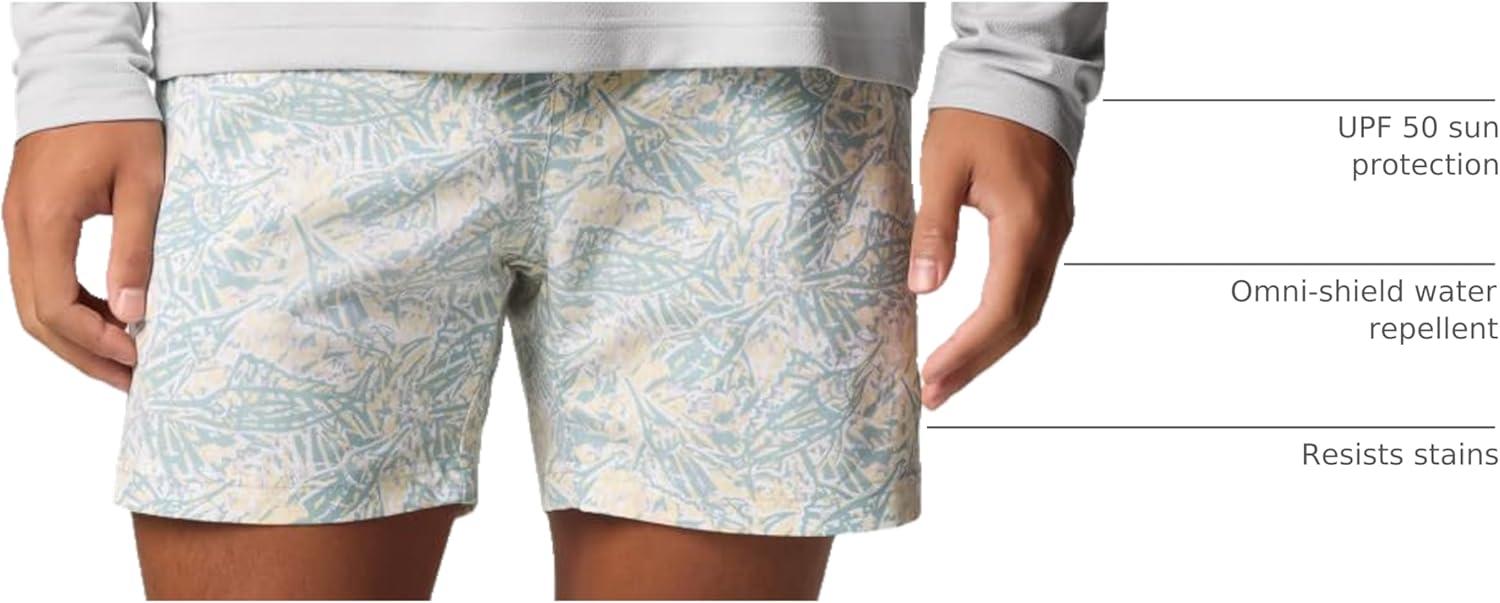 imageColumbia Mens PFG Rambler Water ShortLemon Wash Marlin Palms
