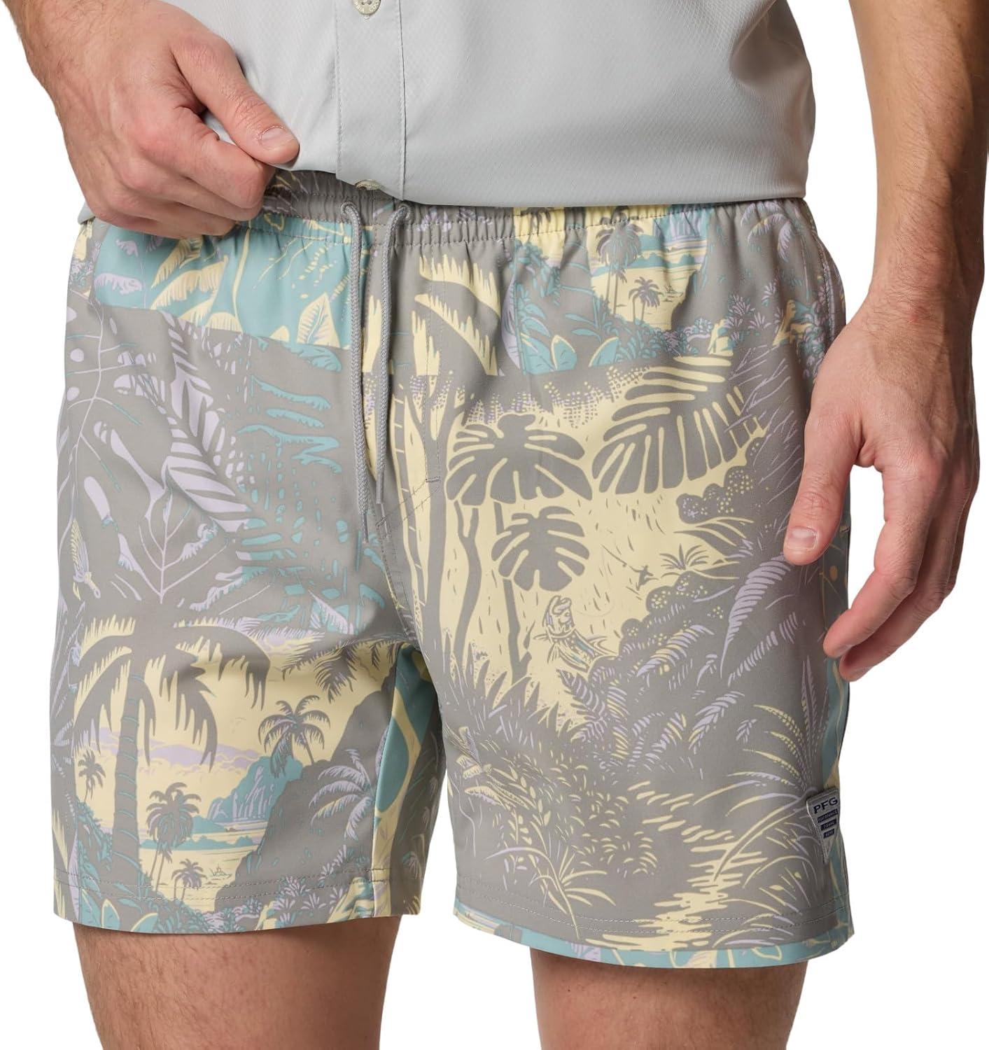 imageColumbia Mens PFG Rambler Water ShortLemon Wash Tarpon Trek