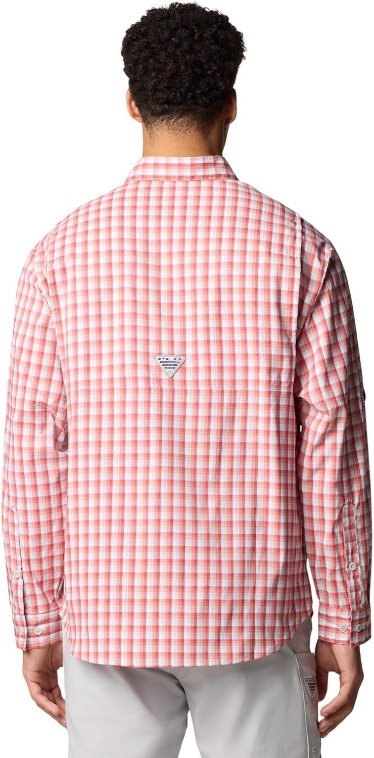 imageColumbia Mens PFG Tamiami II UPF 40 Long Sleeve Fishing ShirtDusty Crimson Gradient Check