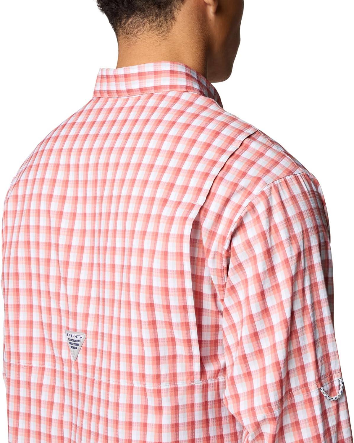imageColumbia Mens PFG Tamiami II UPF 40 Long Sleeve Fishing ShirtDusty Crimson Gradient Check