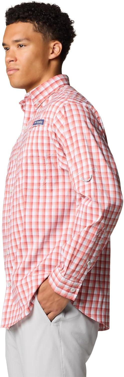 imageColumbia Mens PFG Tamiami II UPF 40 Long Sleeve Fishing ShirtDusty Crimson Gradient Check