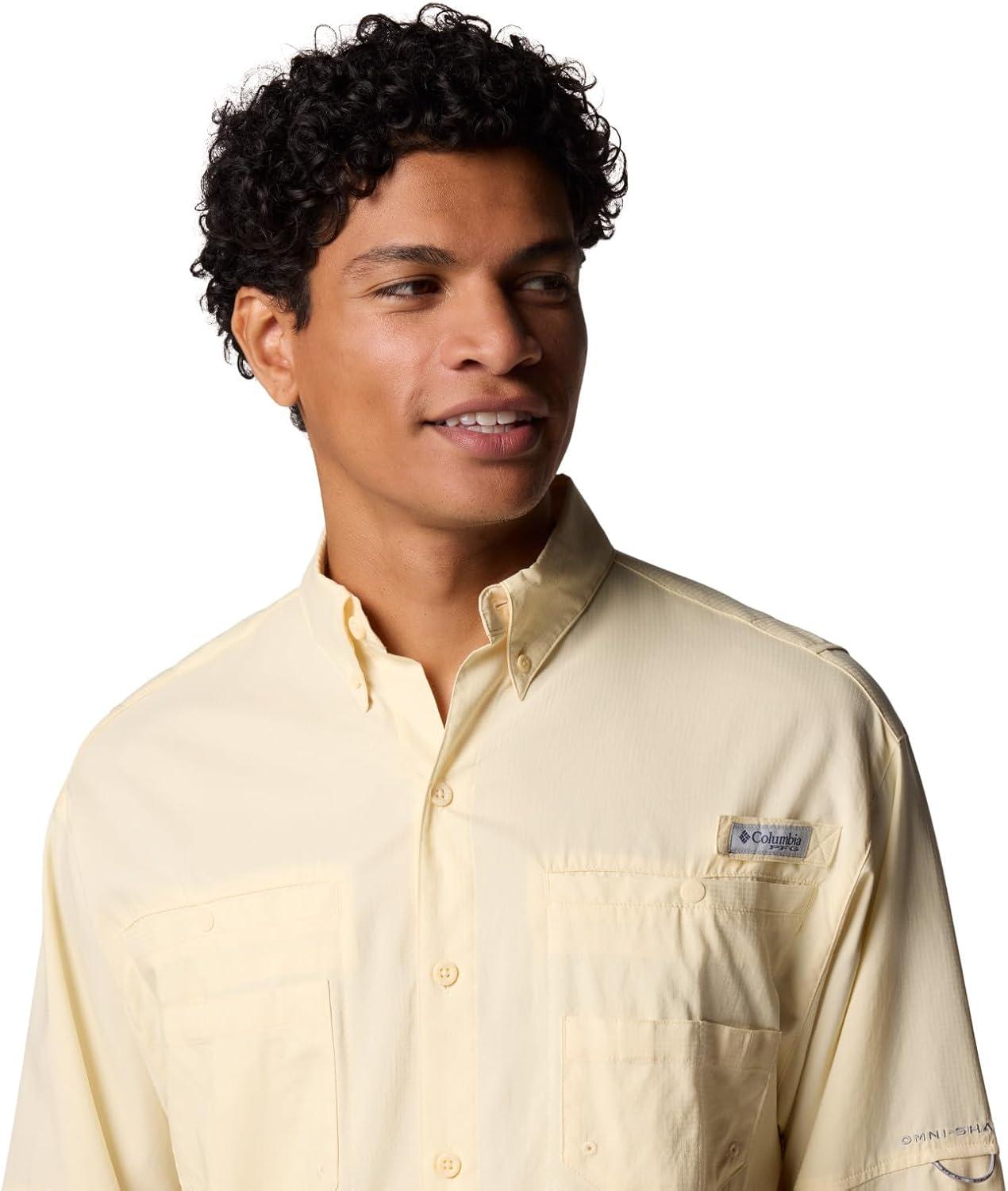 imageColumbia Mens PFG Tamiami II UPF 40 Long Sleeve Fishing ShirtLemon Wash