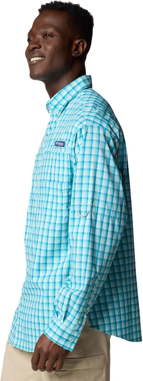 imageColumbia Mens PFG Tamiami II UPF 40 Long Sleeve Fishing ShirtSpray Gradient Check