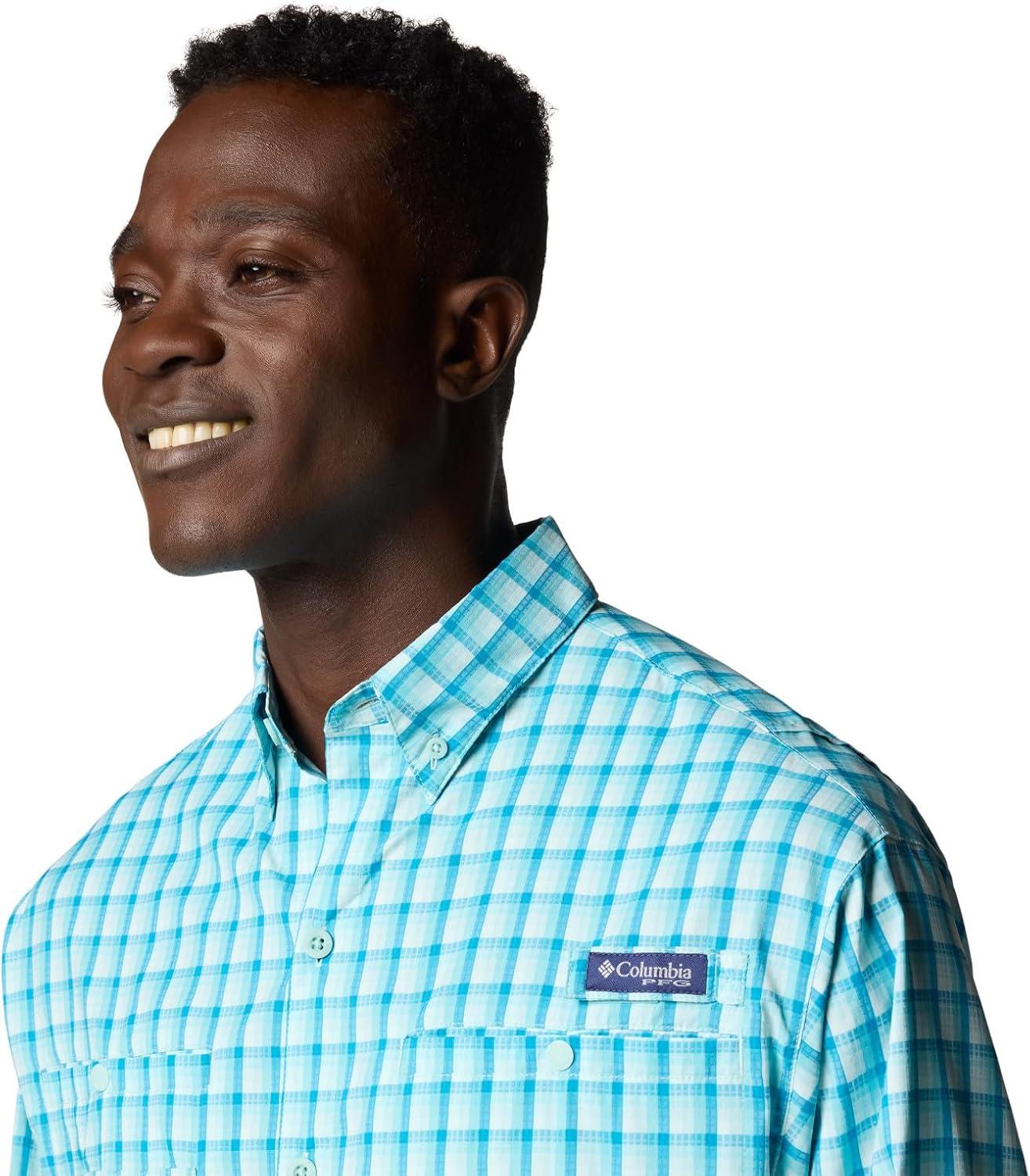 imageColumbia Mens PFG Tamiami II UPF 40 Long Sleeve Fishing ShirtSpray Gradient Check