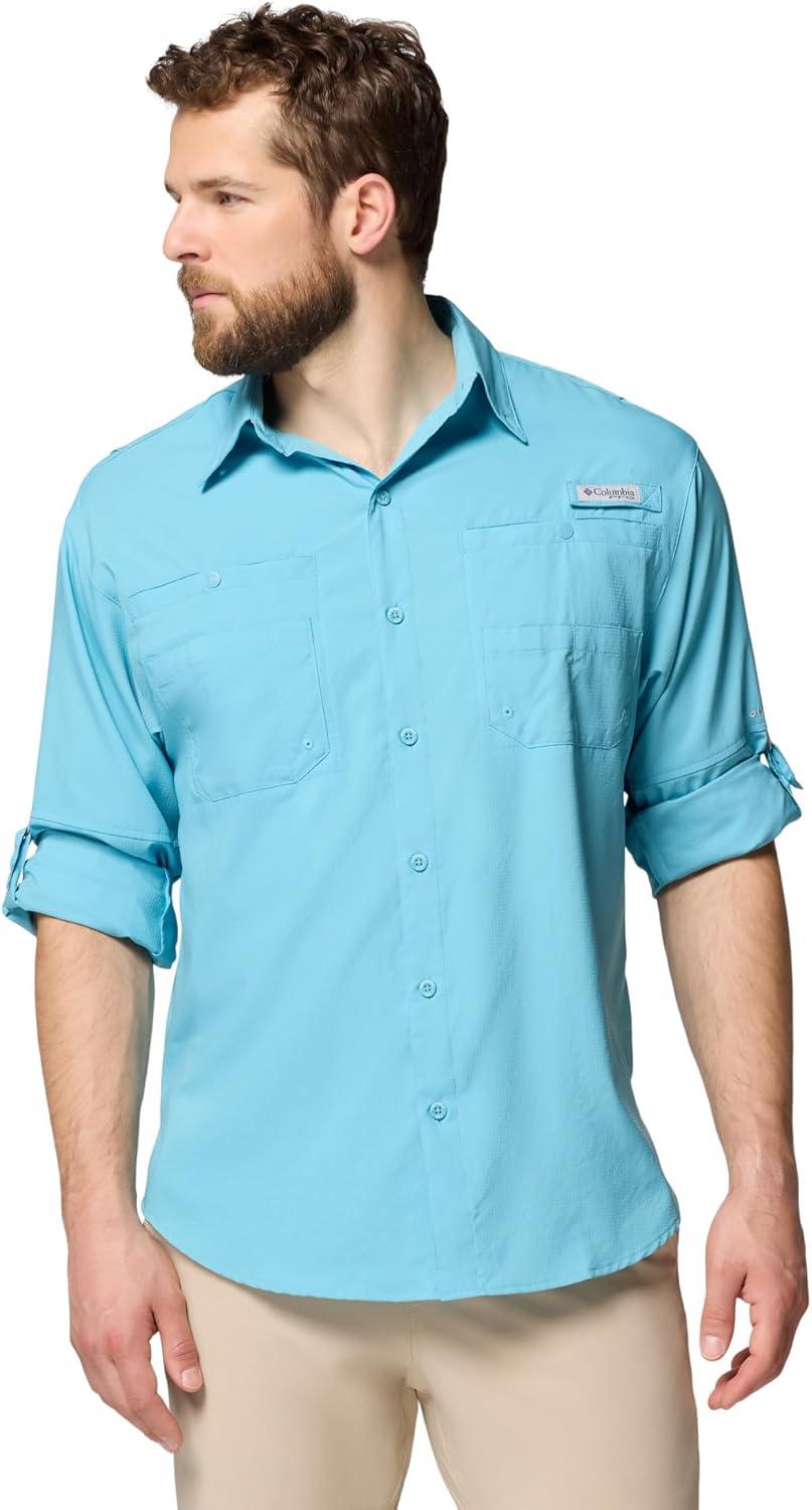 imageColumbia Mens PFG Tamiami II UPF 40 Long Sleeve Fishing ShirtVintage Blue