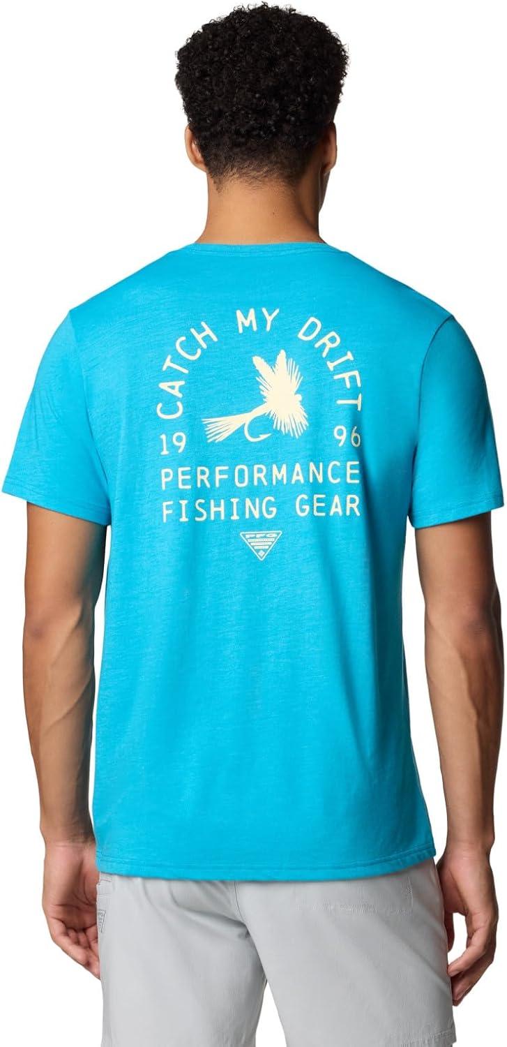 imageColumbia Mens PFG Uncharted Graphic TeeBlue Echo HeatherPfg Catch My Drift