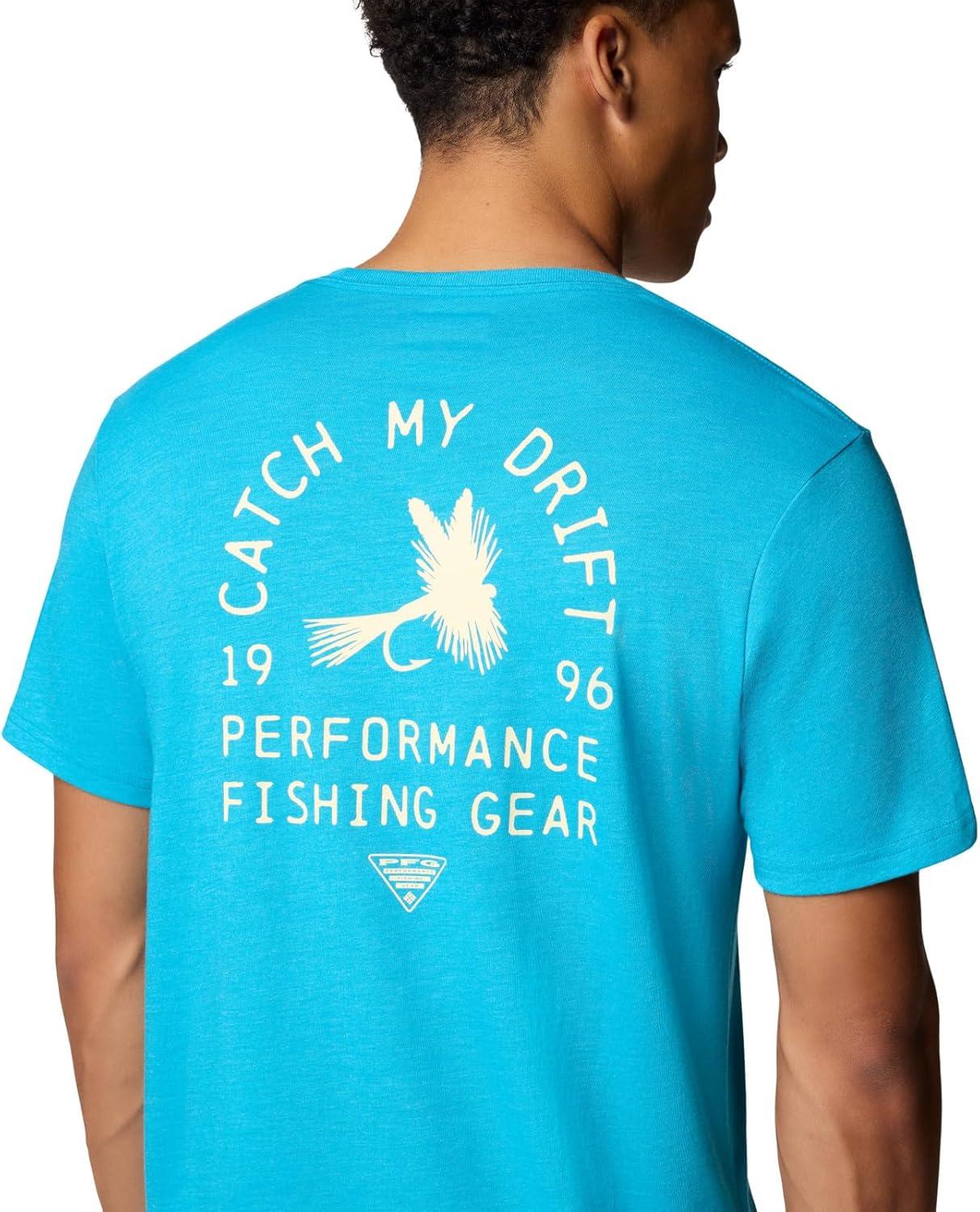 imageColumbia Mens PFG Uncharted Graphic TeeBlue Echo HeatherPfg Catch My Drift