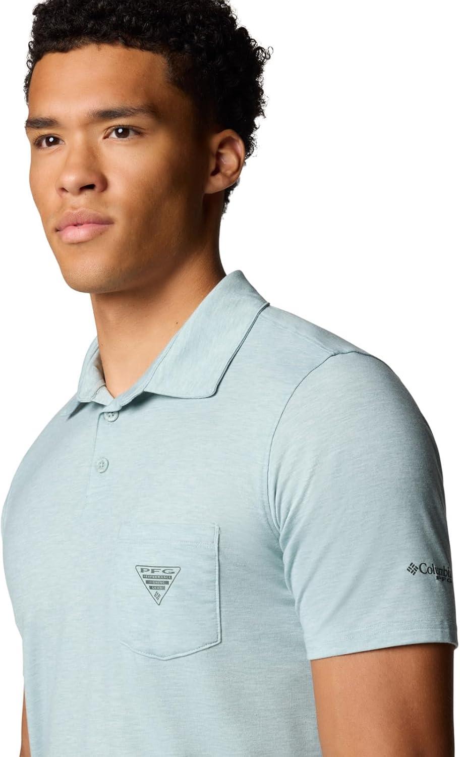 imageColumbia Mens PFG Uncharted PoloCrushed Blue Heather