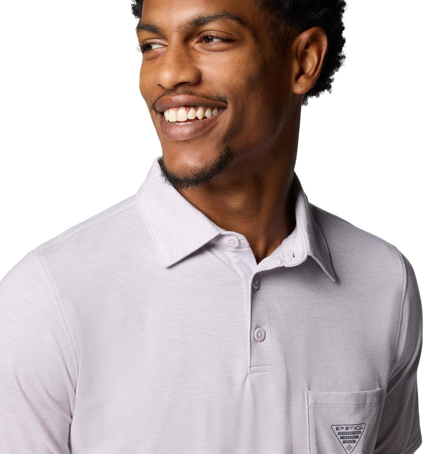 imageColumbia Mens PFG Uncharted PoloLavender Pearl Heather