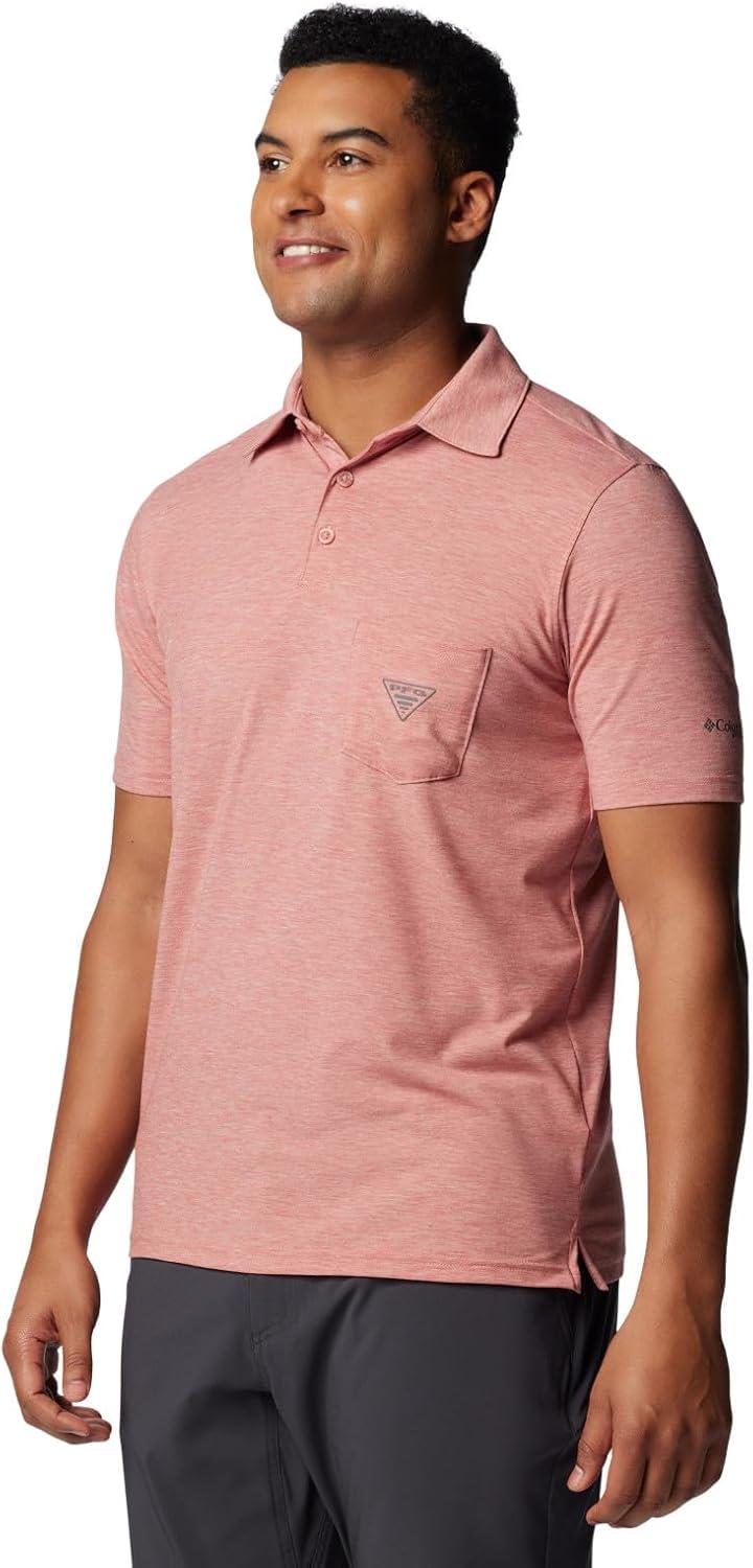 imageColumbia Mens PFG Uncharted PoloSandalwood Pink Heather