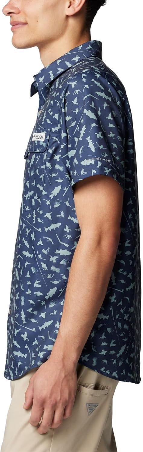 imageColumbia Mens PFG Uncharted Printed Short Sleeve ShirtNocturnal Cast N Blast