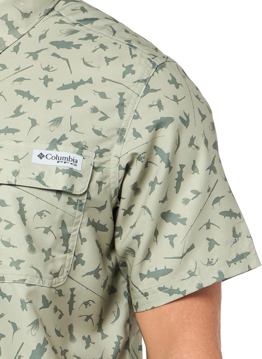 imageColumbia Mens PFG Uncharted Printed Short Sleeve ShirtSmokey Sage Cast N Blast