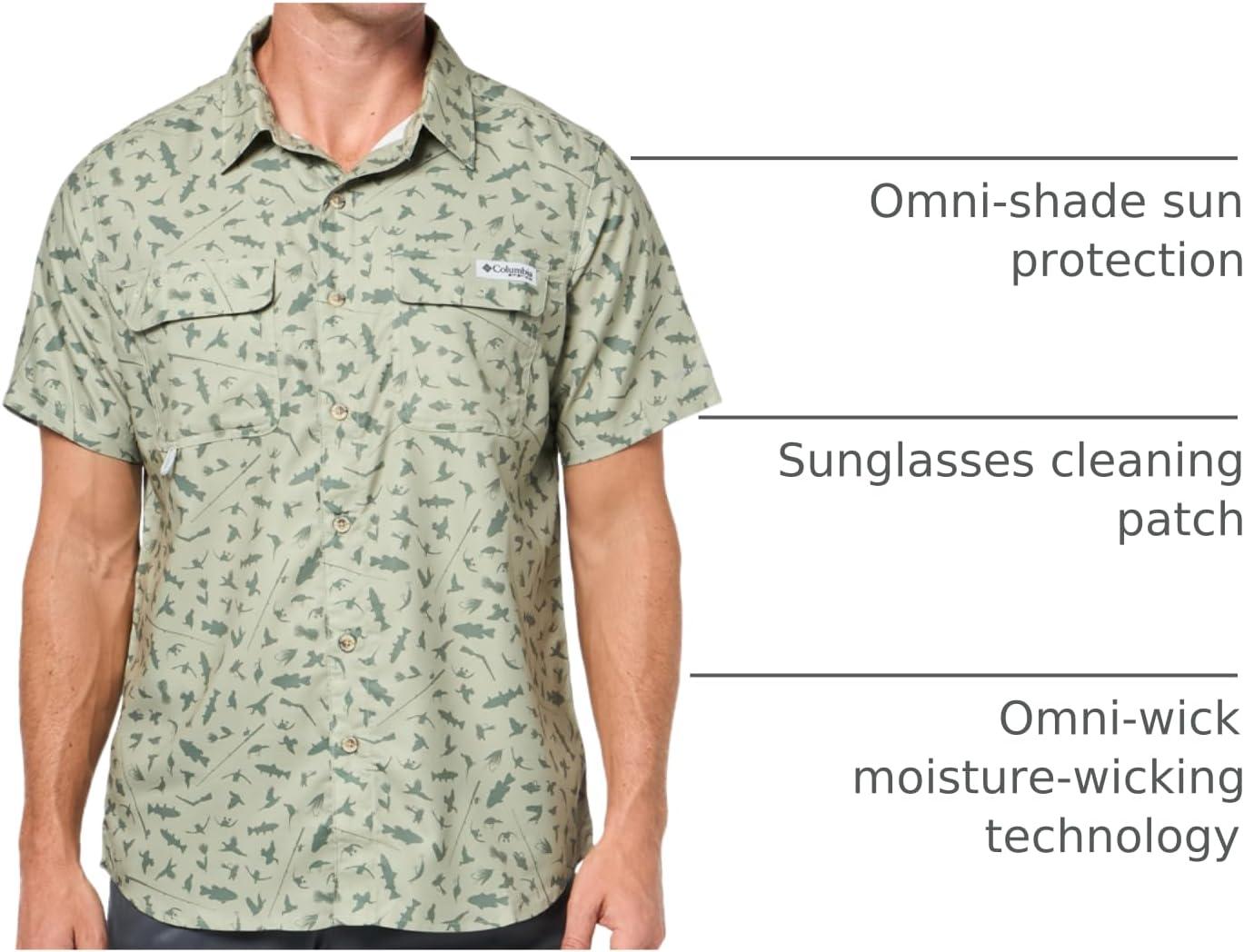 imageColumbia Mens PFG Uncharted Printed Short Sleeve ShirtSmokey Sage Cast N Blast