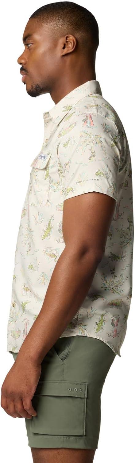 imageColumbia Mens PFG Uncharted Printed Short Sleeve ShirtStone Everglades