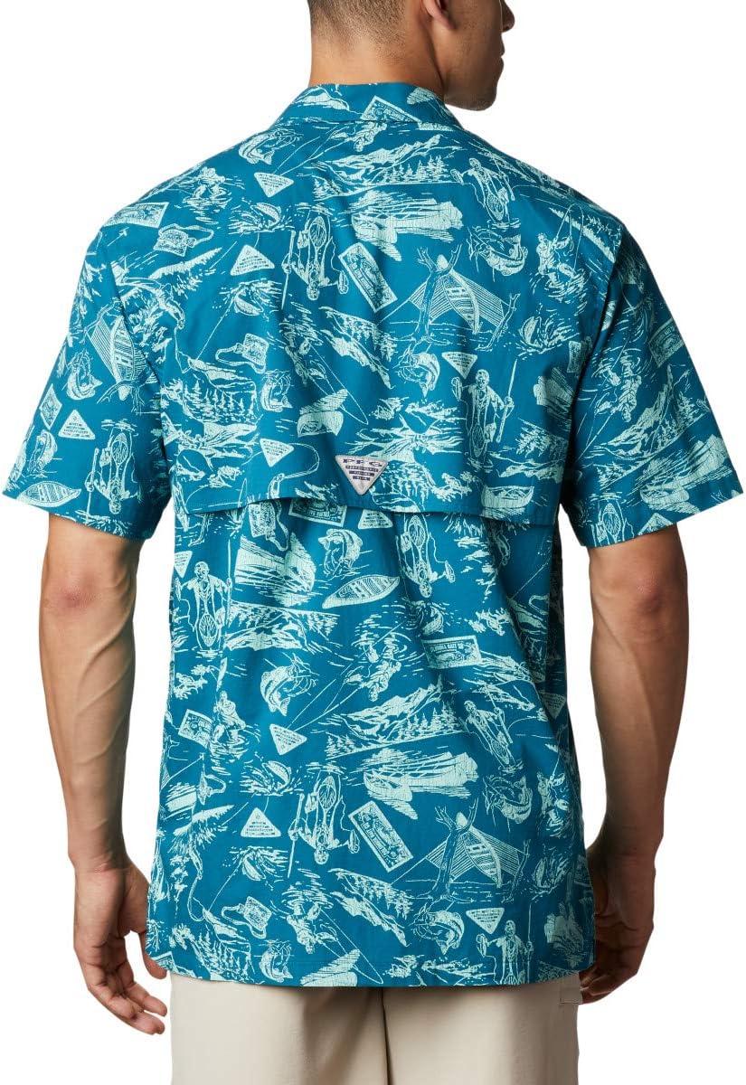 imageColumbia Mens Super Tamiami Long Sleeve ShirtAegean Blue Freshwater Roots Print
