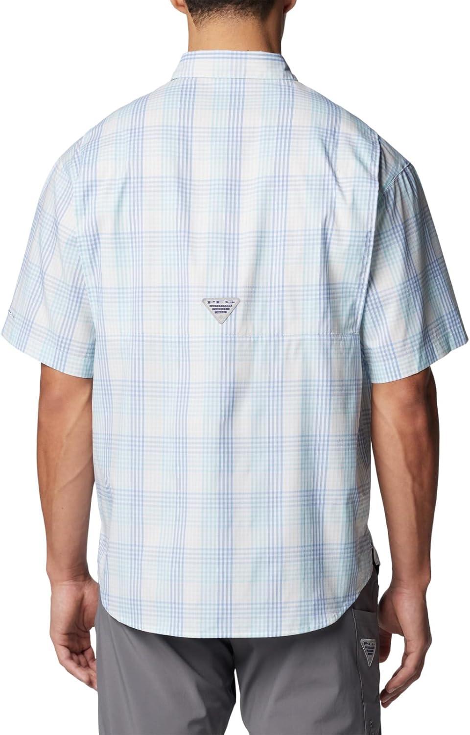 imageColumbia Mens Super Tamiami Long Sleeve ShirtAqua Haze All Over Gingham