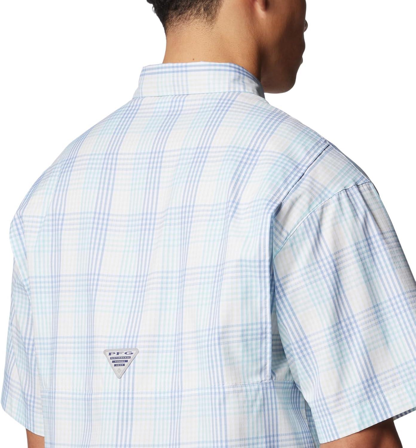 imageColumbia Mens Super Tamiami Long Sleeve ShirtAqua Haze All Over Gingham