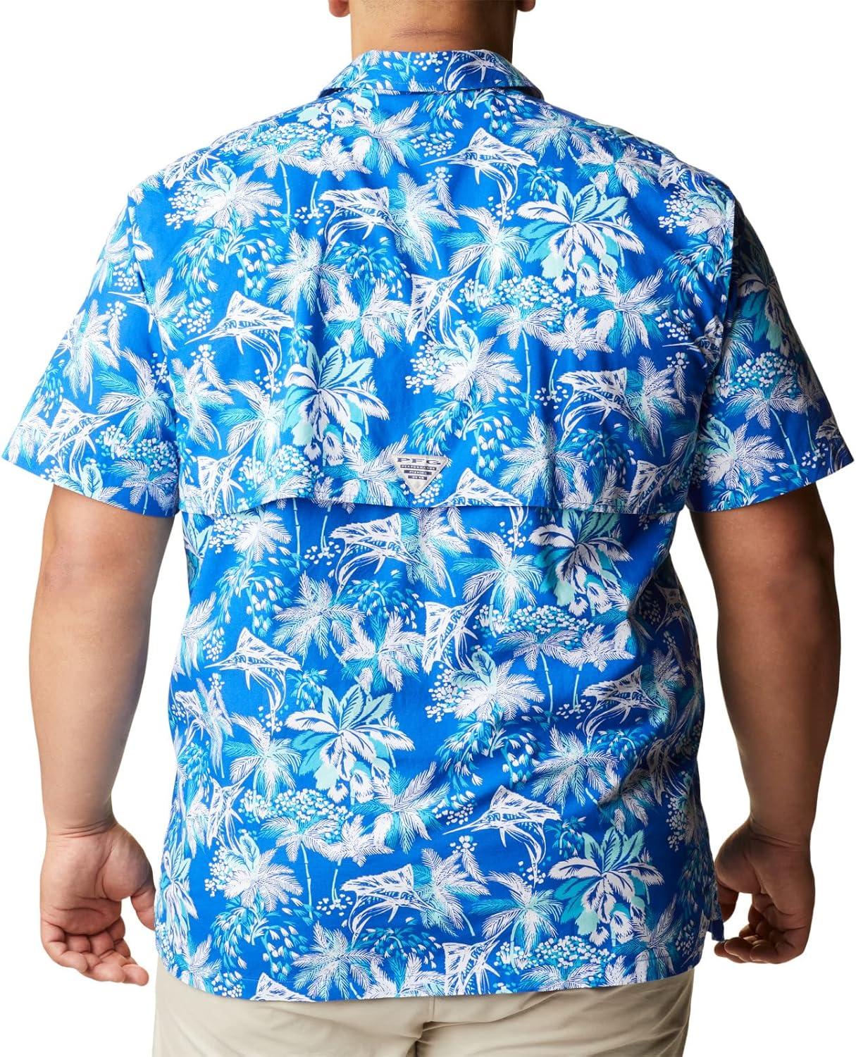 imageColumbia Mens Super Tamiami Long Sleeve ShirtBlue Macaw Festive Fishin Print