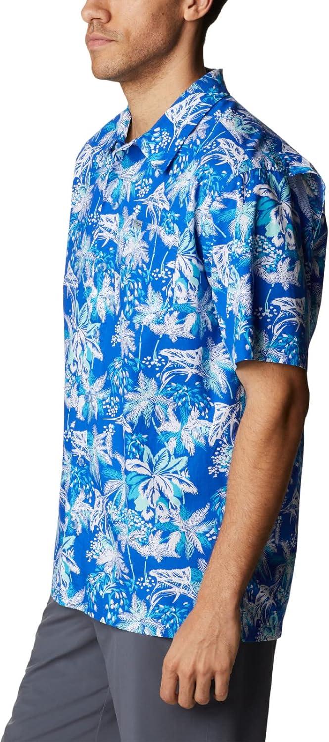 imageColumbia Mens Super Tamiami Long Sleeve ShirtBlue Macaw Festive Fishin Print