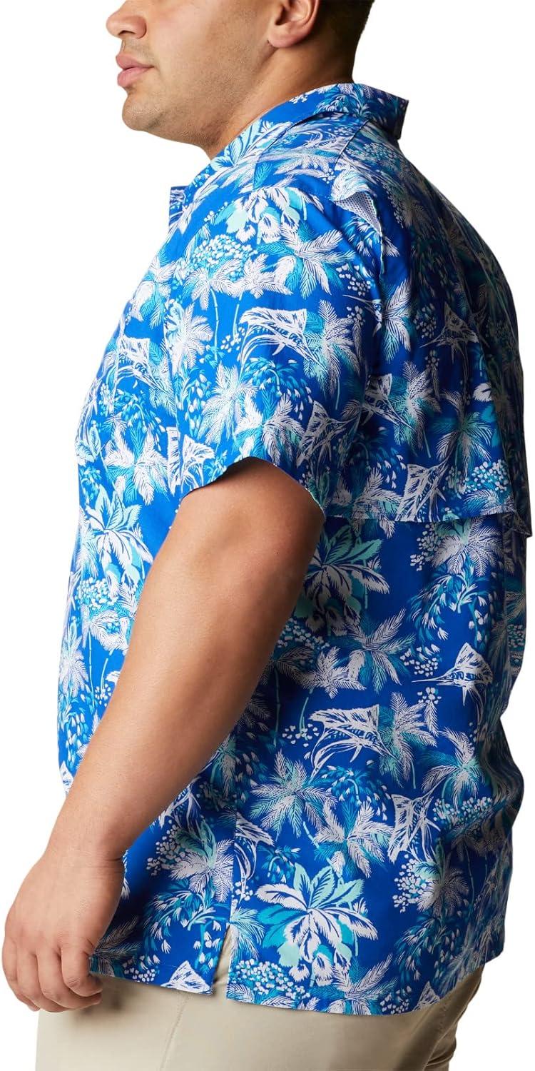 imageColumbia Mens Super Tamiami Long Sleeve ShirtBlue Macaw Festive Fishin Print