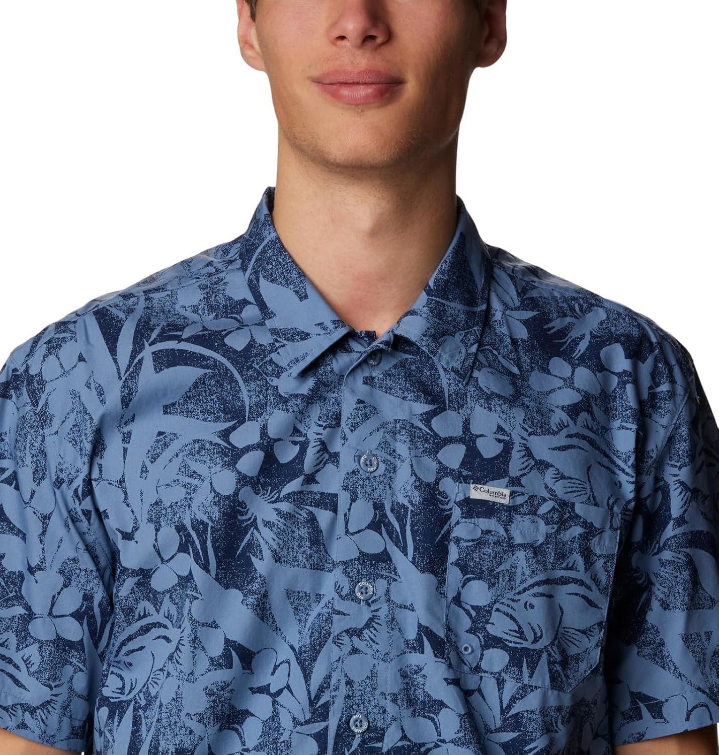 imageColumbia Mens Super Tamiami Long Sleeve ShirtBluestone Basstyle Print