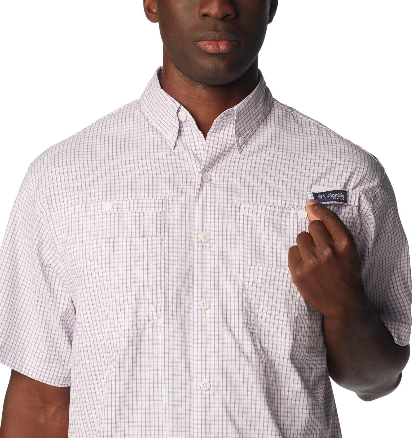 imageColumbia Mens Super Tamiami Long Sleeve ShirtBright LavenderMulti Gingham