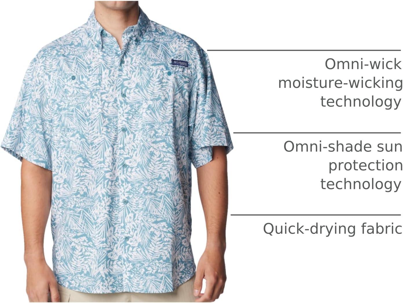imageColumbia Mens Super Tamiami Long Sleeve ShirtCanyon BlueTunado Tonal