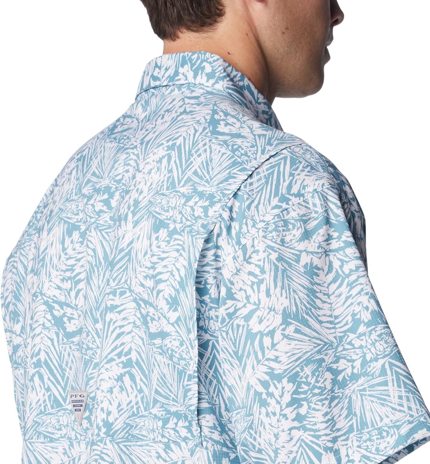 imageColumbia Mens Super Tamiami Long Sleeve ShirtCanyon BlueTunado Tonal