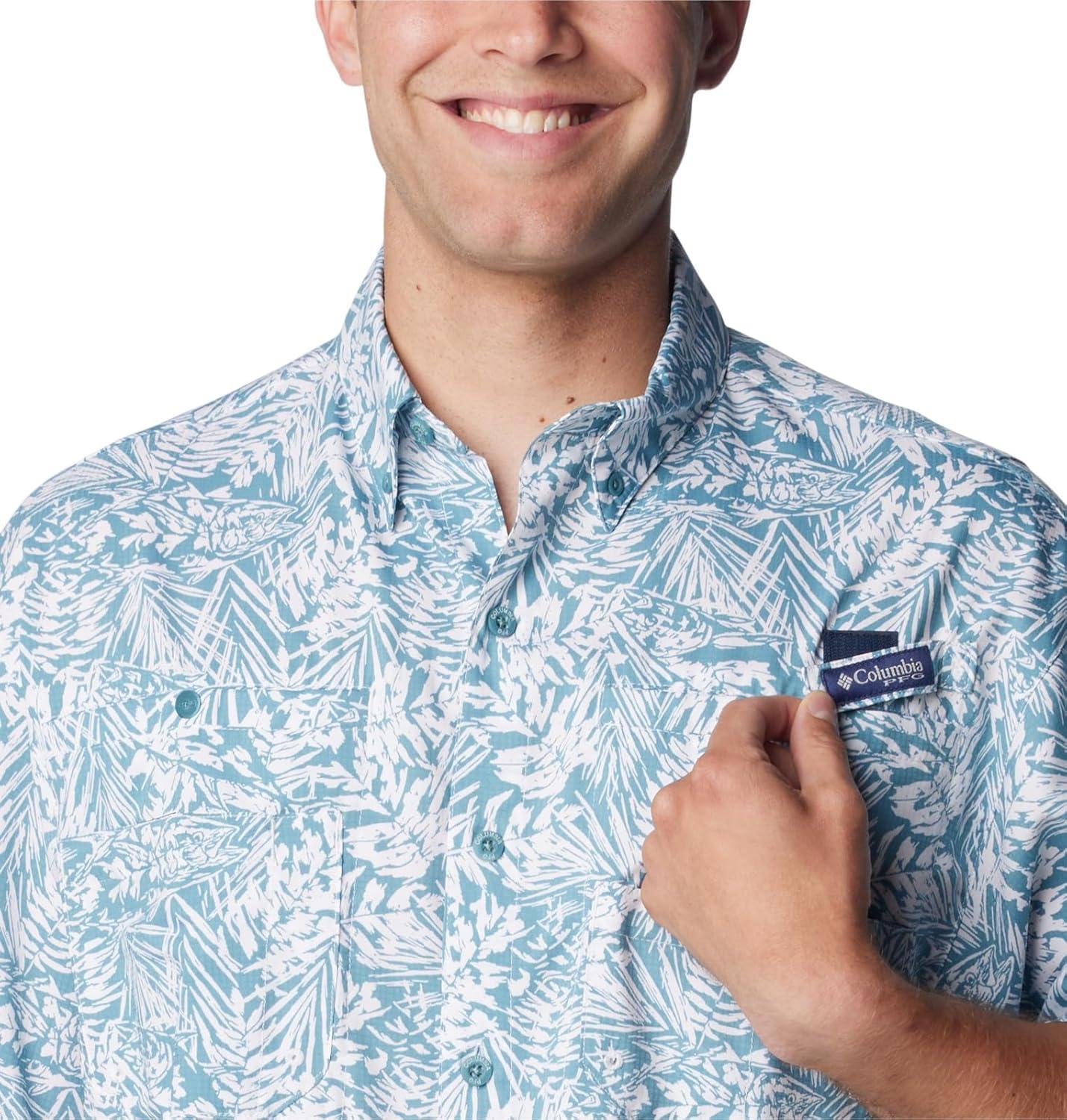 imageColumbia Mens Super Tamiami Long Sleeve ShirtCanyon BlueTunado Tonal