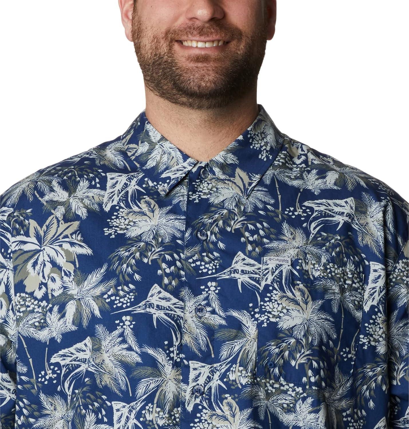 imageColumbia Mens Super Tamiami Long Sleeve ShirtCarbon Festive Fishin Print