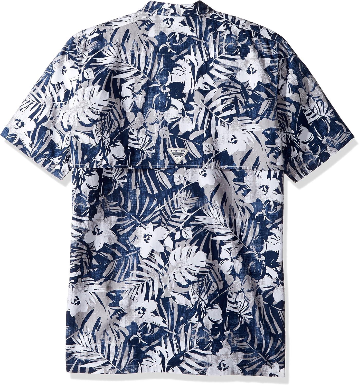 imageColumbia Mens Super Tamiami Long Sleeve ShirtCollegiate Navy Botanical Fish
