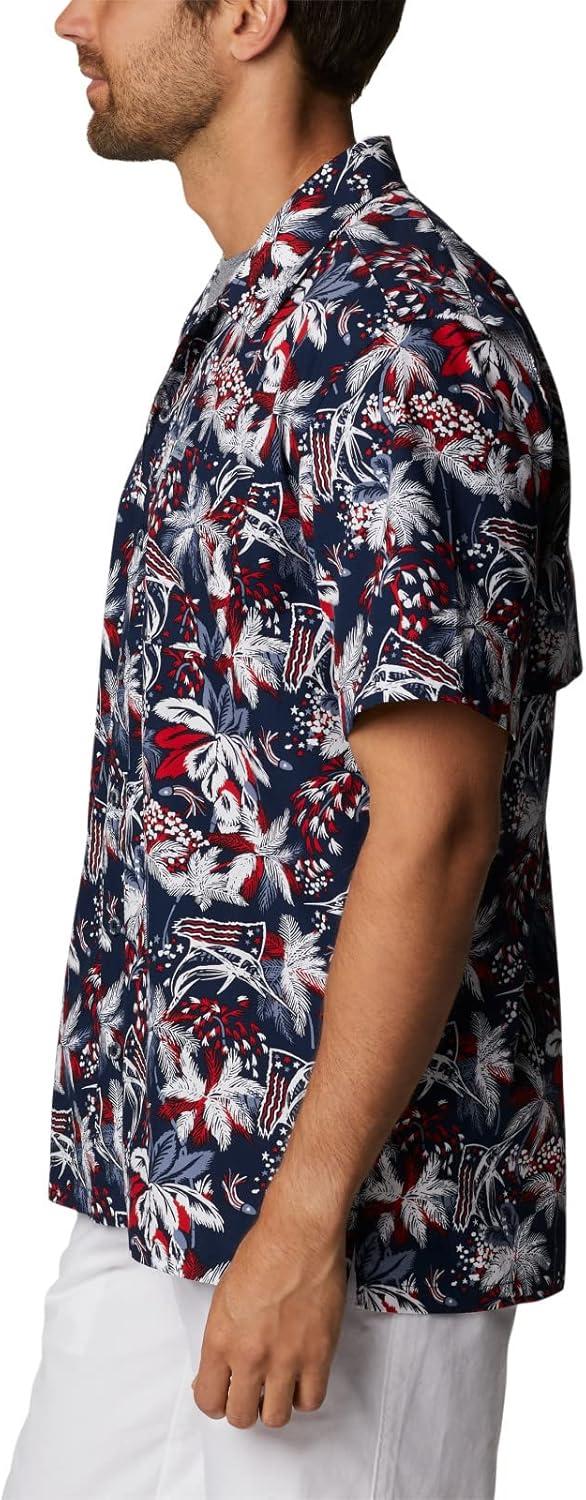 imageColumbia Mens Super Tamiami Long Sleeve ShirtCollegiate Navy Fireworks Fish Print