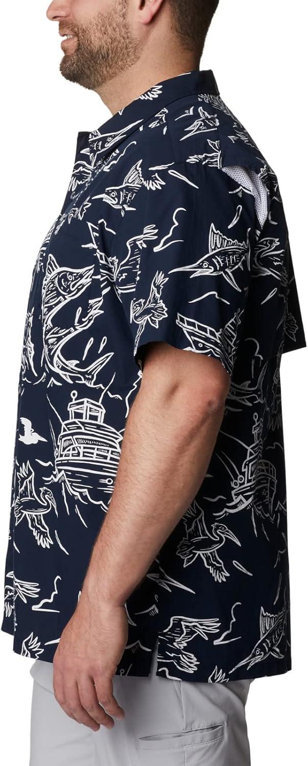 imageColumbia Mens Super Tamiami Long Sleeve ShirtCollegiate Navy Mighty Marlins Print