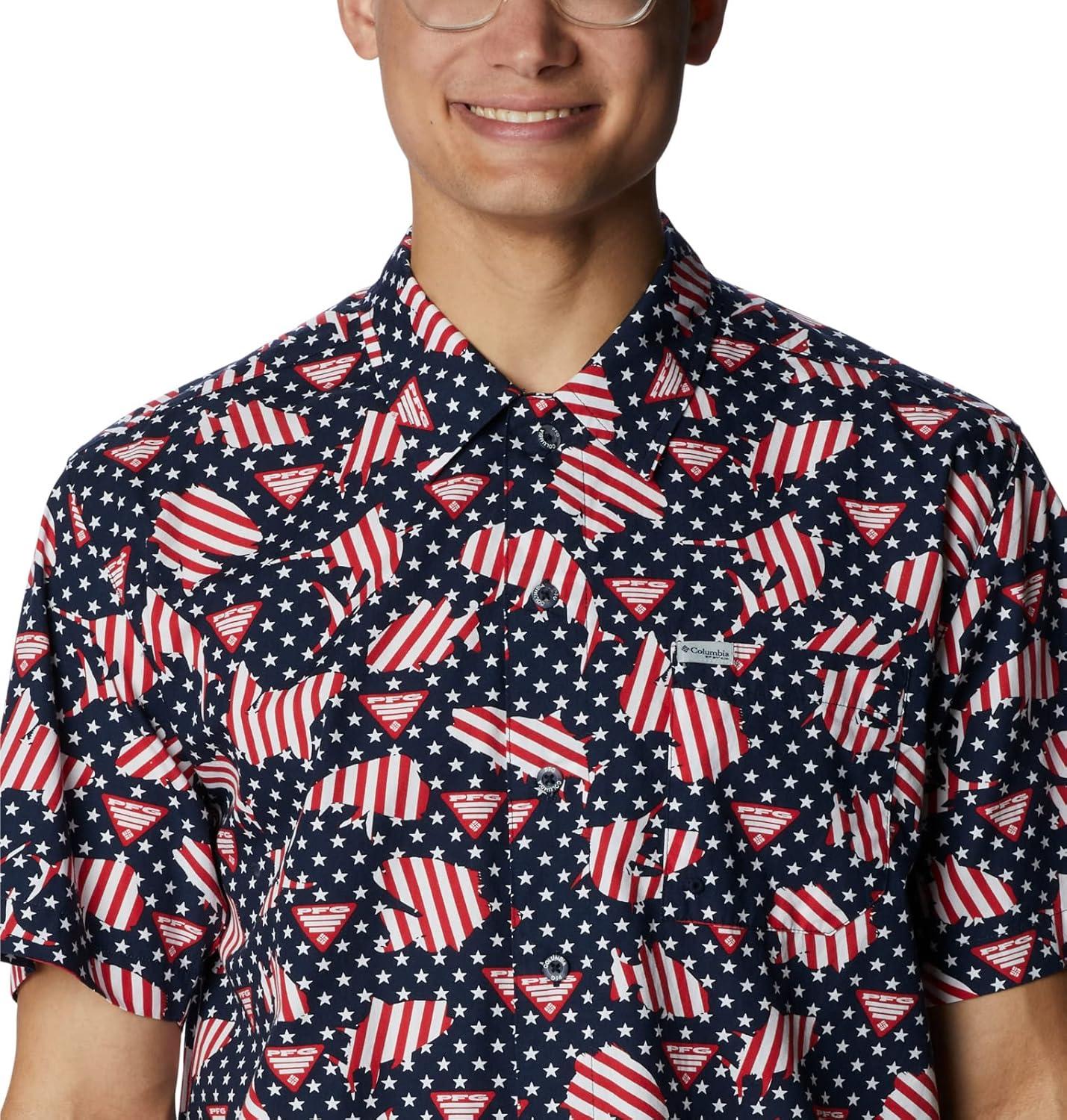 imageColumbia Mens Super Tamiami Long Sleeve ShirtCollegiate Navy Pfg Proud