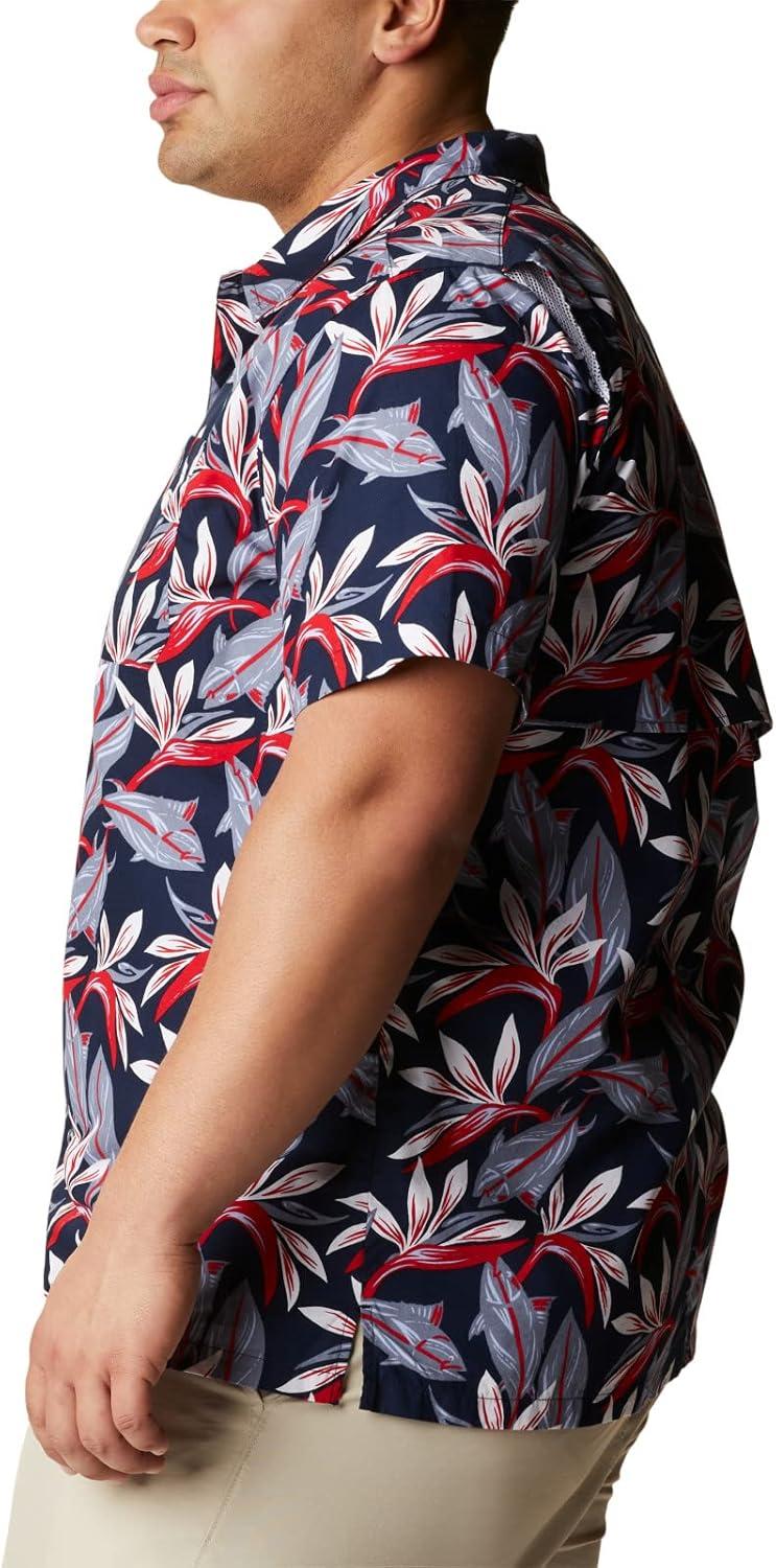 imageColumbia Mens Super Tamiami Long Sleeve ShirtCollegiate Navy Tuna Paradise Print