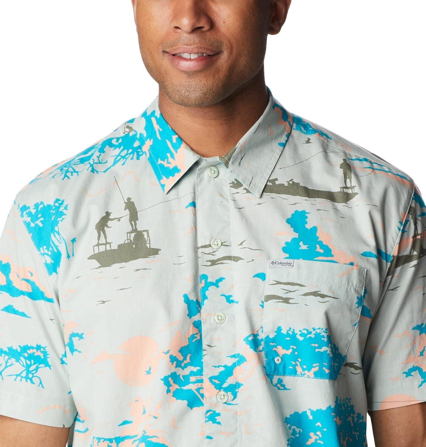 imageColumbia Mens Super Tamiami Long Sleeve ShirtCool Green Casting Kings