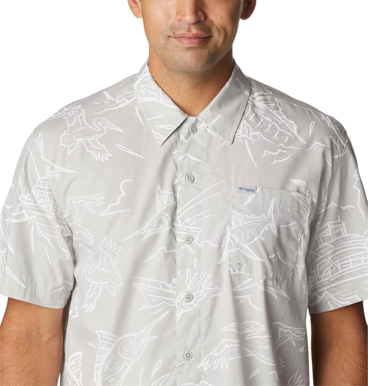 imageColumbia Mens Super Tamiami Long Sleeve ShirtCool Grey Mighty Marlins Print
