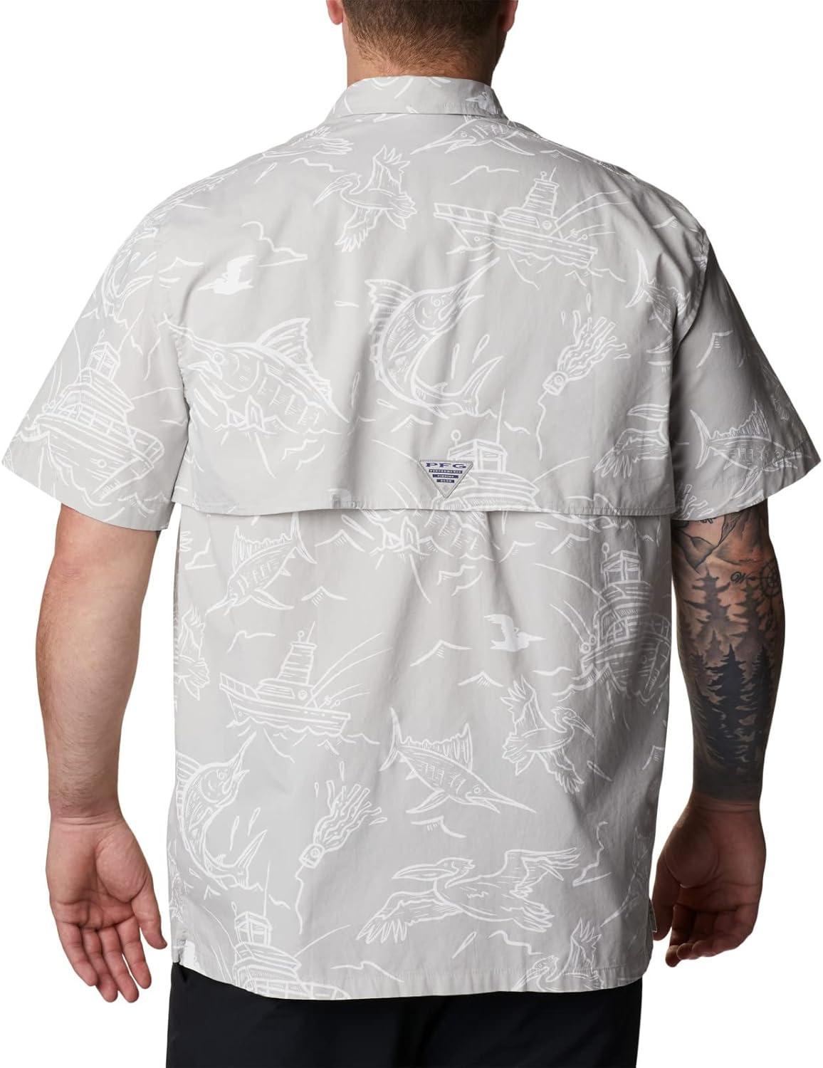 imageColumbia Mens Super Tamiami Long Sleeve ShirtCool Grey Mighty Marlins Print