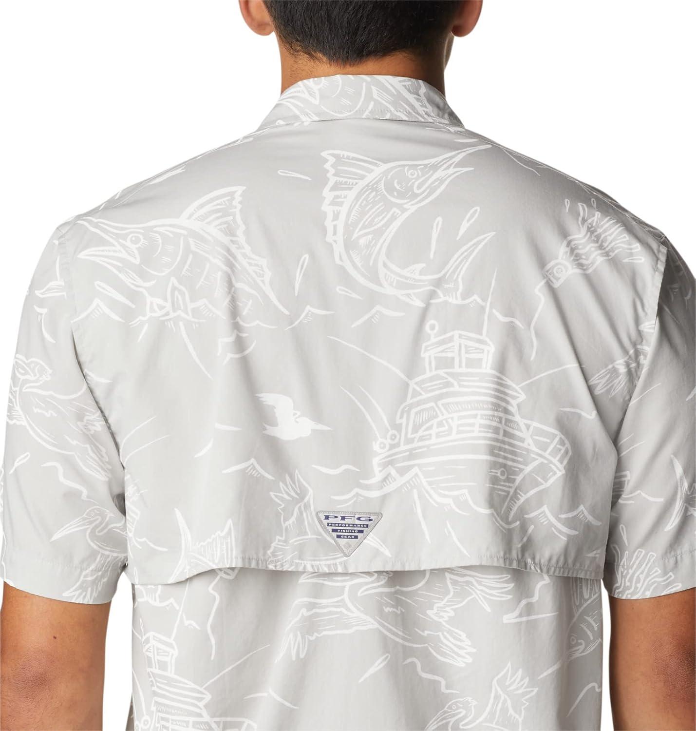imageColumbia Mens Super Tamiami Long Sleeve ShirtCool Grey Mighty Marlins Print